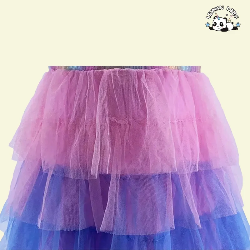 LEZONKIDS - Girls' Dress Summer New Style Little Girls' Children's Gauze Princess Cake Skirt Fantasy Poncho Dress for Children
